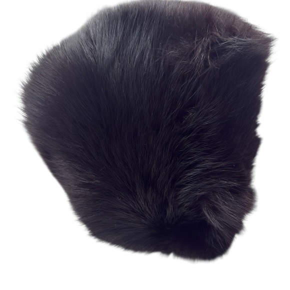 Vintage Joseph Magnin Black Mink Fur Hooded Hat with Ribbon Ties lining Chic main image 7